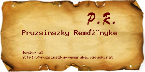Pruzsinszky Reményke névjegykártya